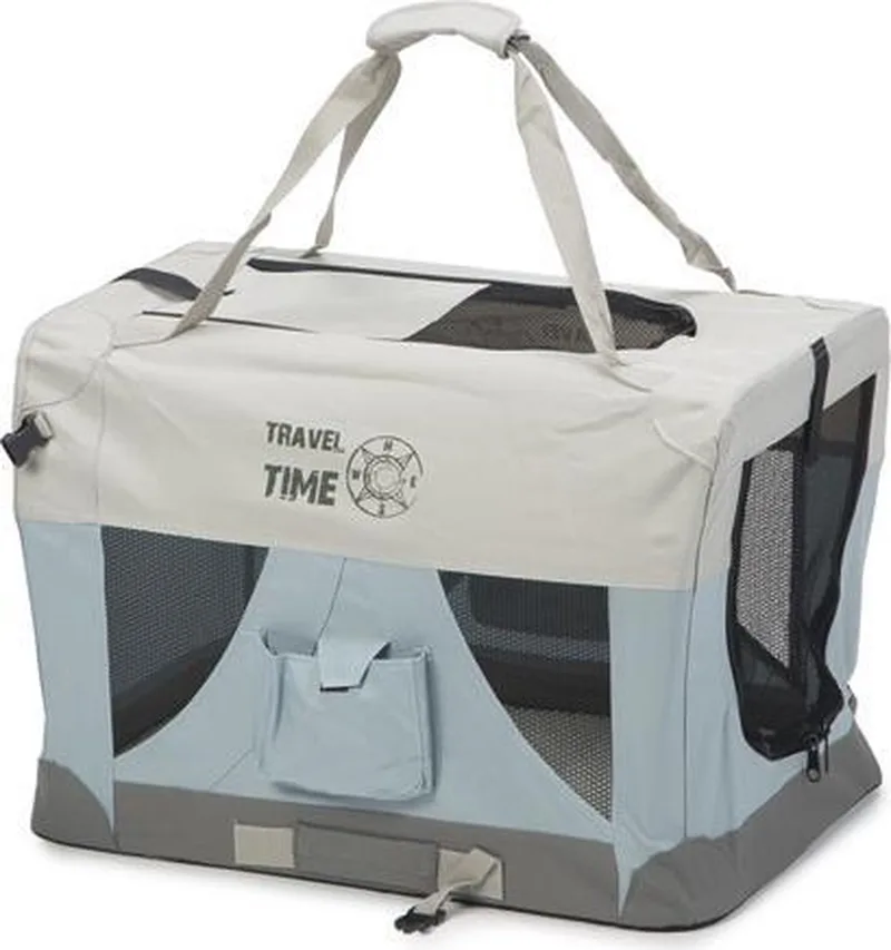 Travel Time - Reisbench Hond � XS - Nylon - 60x42x42 cm de Beeztees en Bleu clair – photo produit