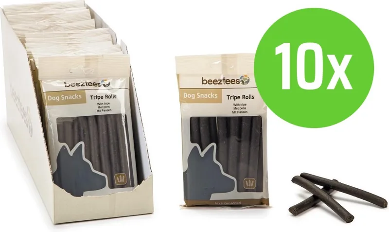 Tripe Rolls - hondensnack - 150 gram - 10 verpakkingen von Beeztees – Produktfoto