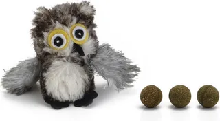 Uil - Kattenspeelgoed - Incl. Catnipballen - 9,5 cm von Beeztees in Braun, Weiß – Produktfoto 1 von 2