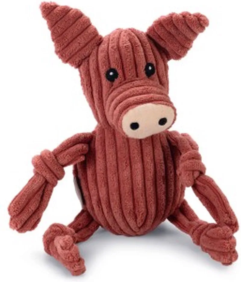 Varken Piggi - Hondenspeelgoed - Ribstof - 33x11x10 cm de Beeztees en Rose – photo produit