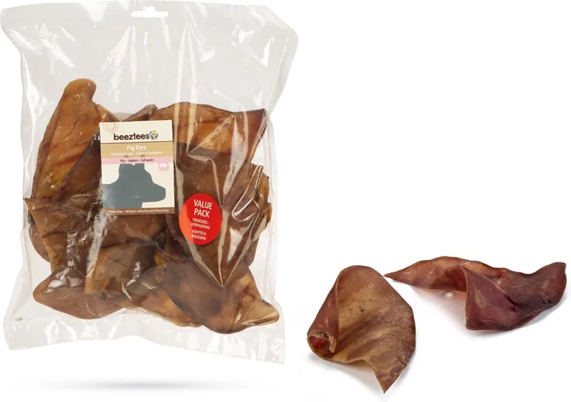 Varkensoren Natuurlijke snack - Hondensnacks - Kauwsnack Hond - Voordeelverpakking - 10ST de Beeztees – photo produit