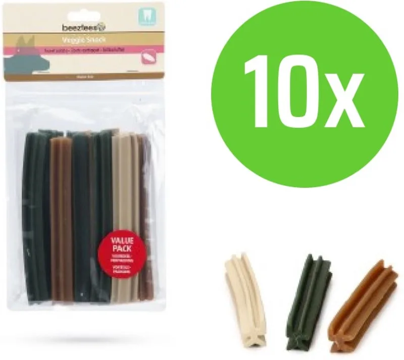 Veggie Staaf Mix Voordeel 1 x 500 gram 12 cm - hondensnack - 10 zakken by Beeztees – product photo