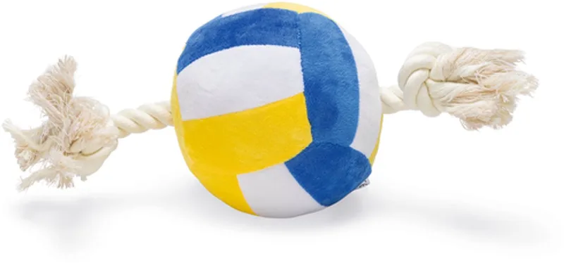 Volleybal met Touw - Hondenspeelgoed - Pluche - 27x13x13cm by Beeztees in Multicolour – product photo