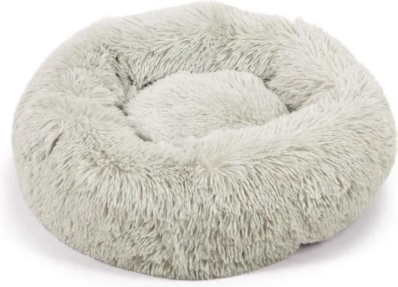 Yali - Hondenmand - Pluche - Fluffy - Lichtgrijs - Diam. 50 cm by Beeztees in Light grey – product photo