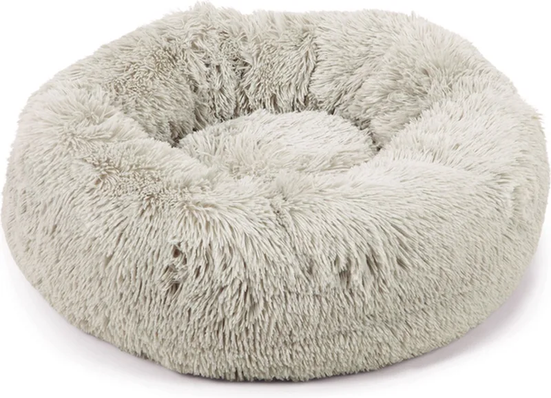 Yali - Hondenmand - Pluche - Fluffy - Lichtgrijs - Diam. 60 cm von Beeztees in Hellgrau – Produktfoto