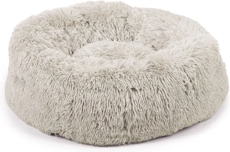 Yali - Hondenmand - Pluche - Lichtgrijs - Fluffy - Diam. 70 cm fra Beeztees i Lysegrå – produktbillede