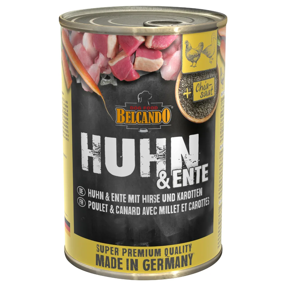 6 x 400 g Belcando Super Premium Kip & eend met gierst & wortelen Hondenvoer by Belcando – product photo
