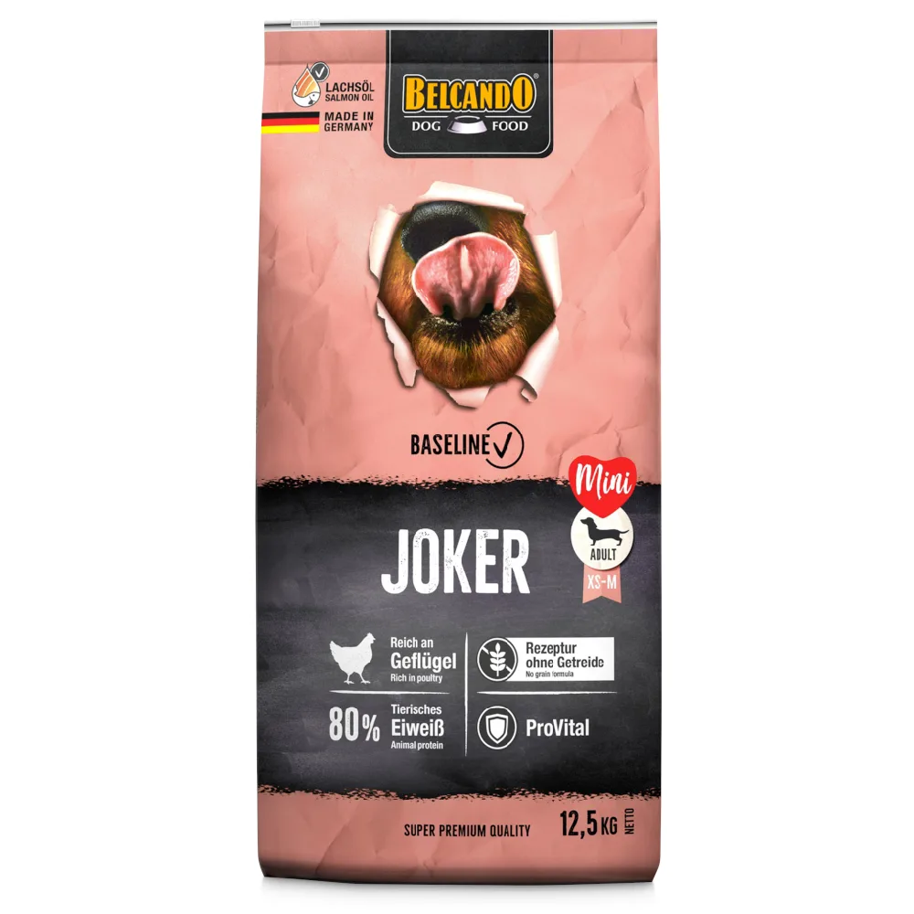 Baseline Joker hondenvoer met gevogelte voor kleine en middelgrote honden 12,5 KG van Belcando – productfoto