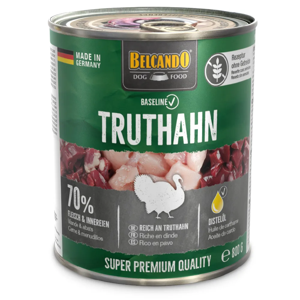 Baseline natvoer met kalkoen voor honden 800 GR van Belcando – productfoto