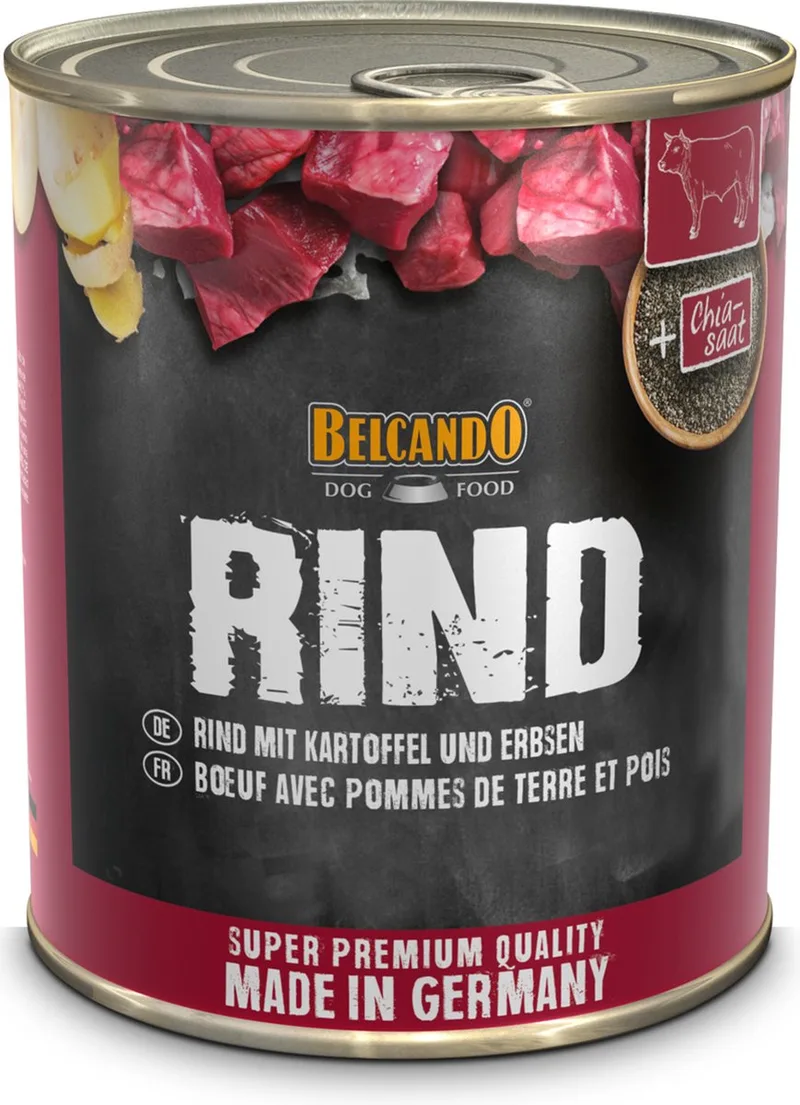 Blik Super Premium Quality - Hondenvoer - Rund Aardappel Erwt 800 g von Belcando – Produktfoto