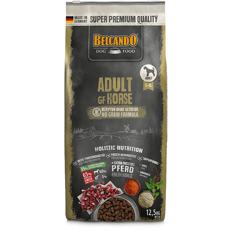 Nourriture Pour Chien Adulte Sans Céréales Au Cheval 12.5kg de Belcando – photo produit