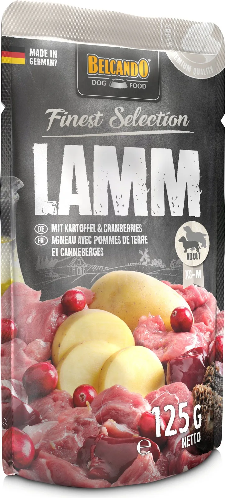 Lamm und Kartoffel mit Cranberries - 125 g de Belcando – photo produit