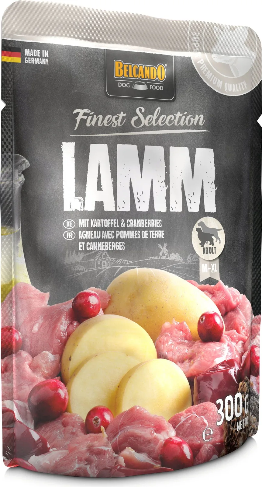 Lamm und Kartoffel mit Cranberries - 300 g van Belcando – productfoto