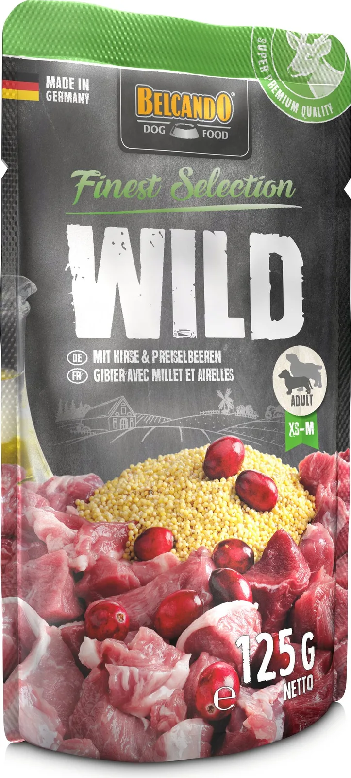 Wild mit Hirse und Preiselbeeren - 125 g de Belcando – photo produit