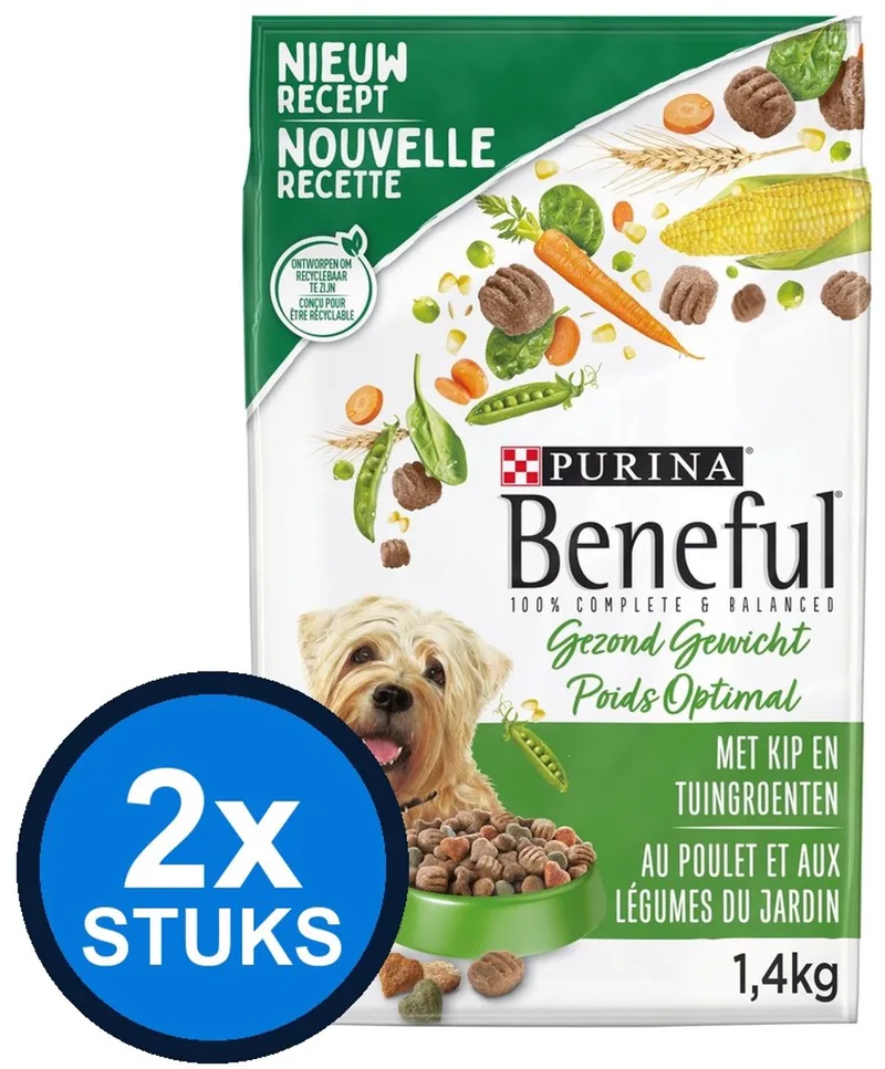 2x Beneful Gezond Gewicht Kip & Tuingroenten - Hondenvoer Droogvoer - 1,4kg von Beneful – Produktfoto