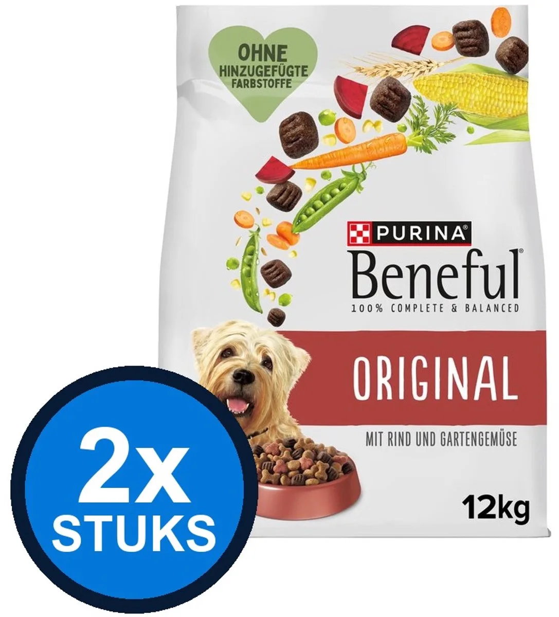 2x Beneful - Original rund & groenten 12kg de Beneful – photo produit