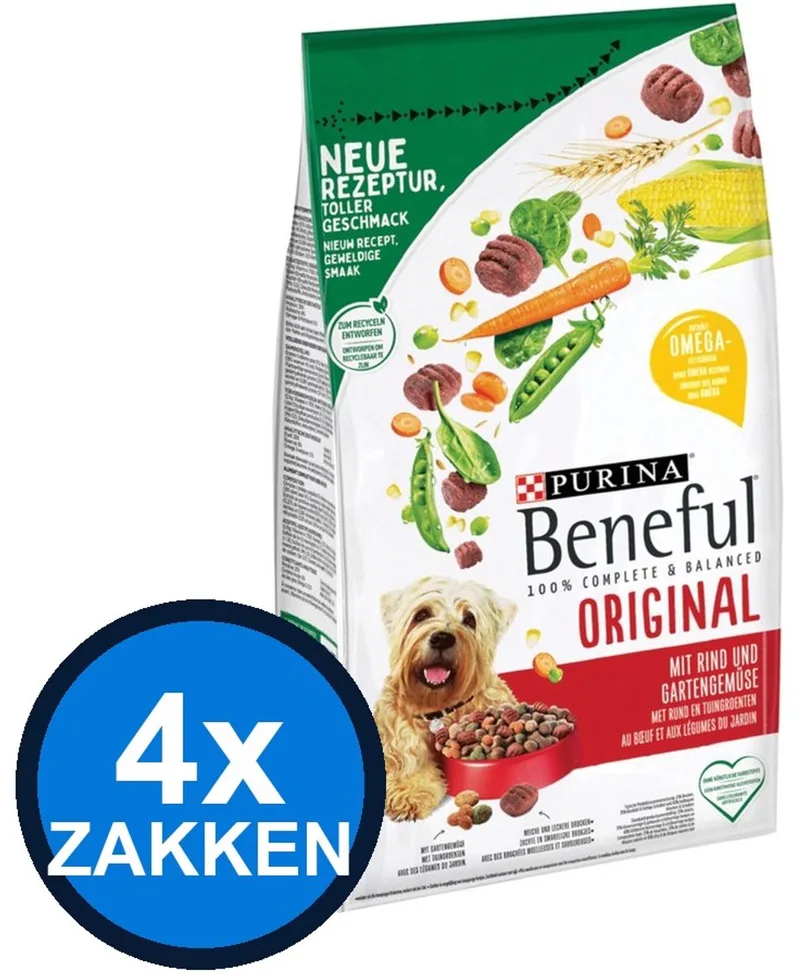 4x Beneful - Original Rund & Groenten - Hondenvoer Droogvoer - 1.4 kg fra Beneful – produktbillede