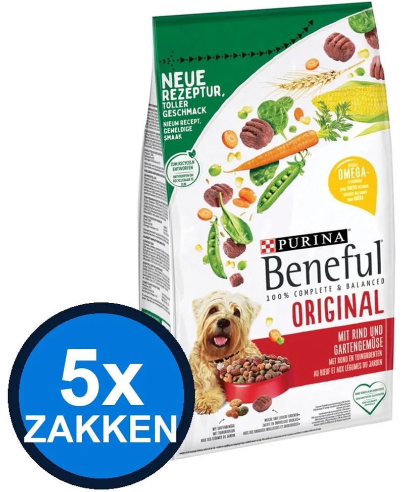 5x Beneful - Original Rund & Groenten - Hondenvoer Droogvoer - 1.4 kg de Beneful – photo produit