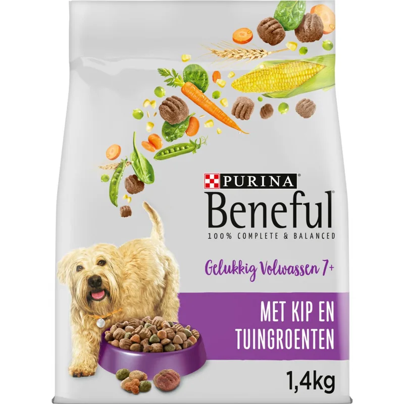 Gelukkig Volwassen 7plus Kip&Groente - Hondenvoer - 3 x 1.4 kg by Beneful – product photo