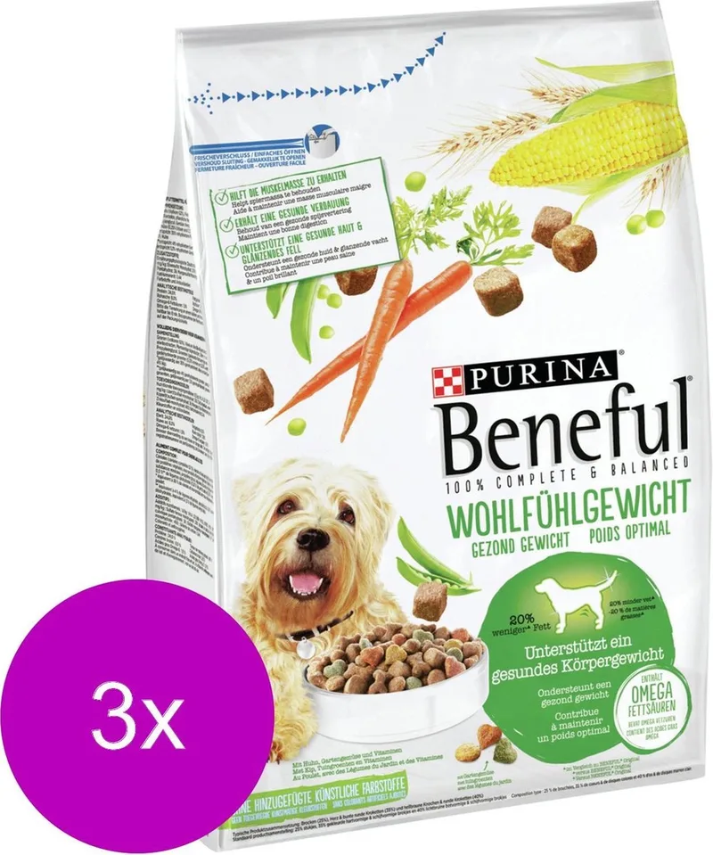 Gezond Gewicht - Kip&Rijst - Hondenvoer - 3 x 3 kg de Beneful – photo produit