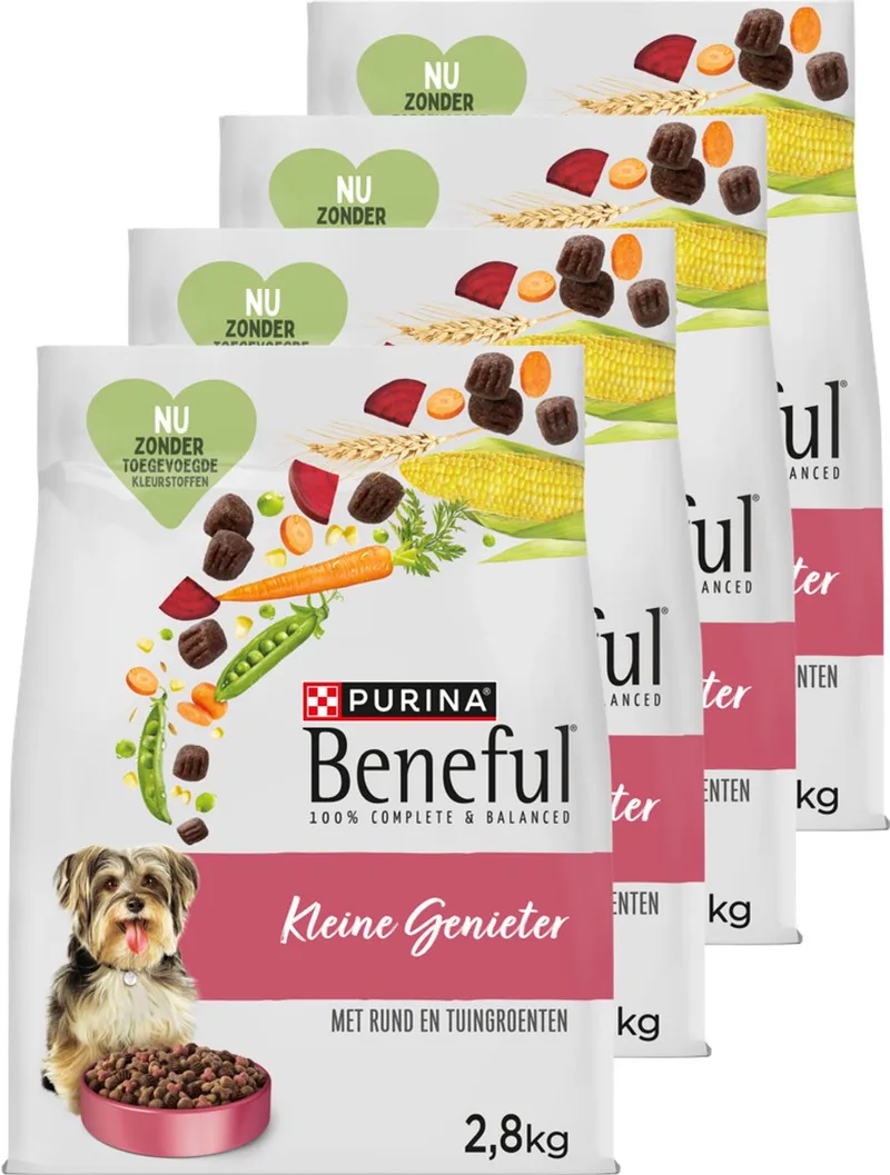 Kleine Genieter - Hondenvoer Droogvoer - Rund & Tuingroenten - 4 x 2.8 kg by Beneful – product photo