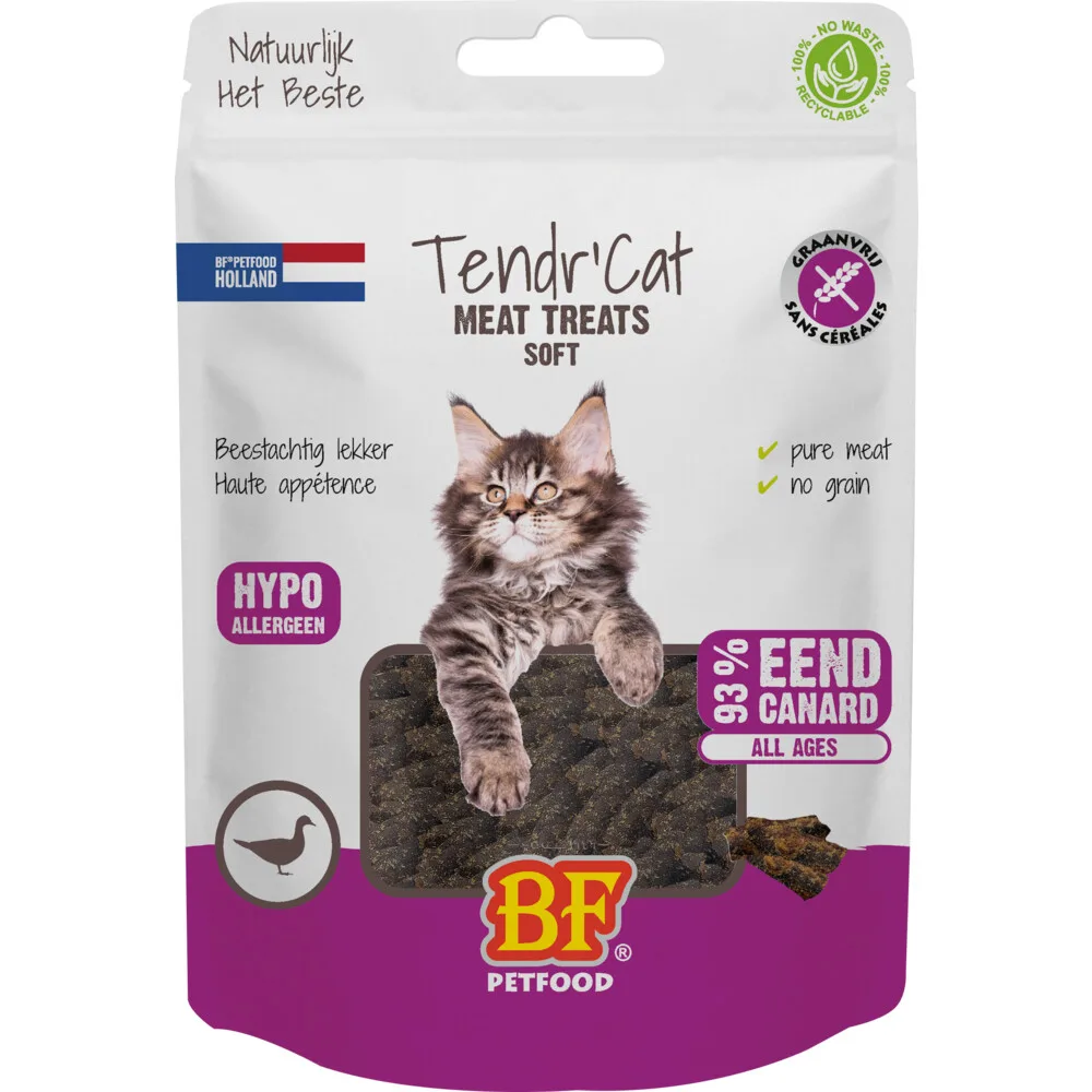 12x BF Petfood Tendr' Kattensnack Eend 65 gr van BF Petfood – productfoto