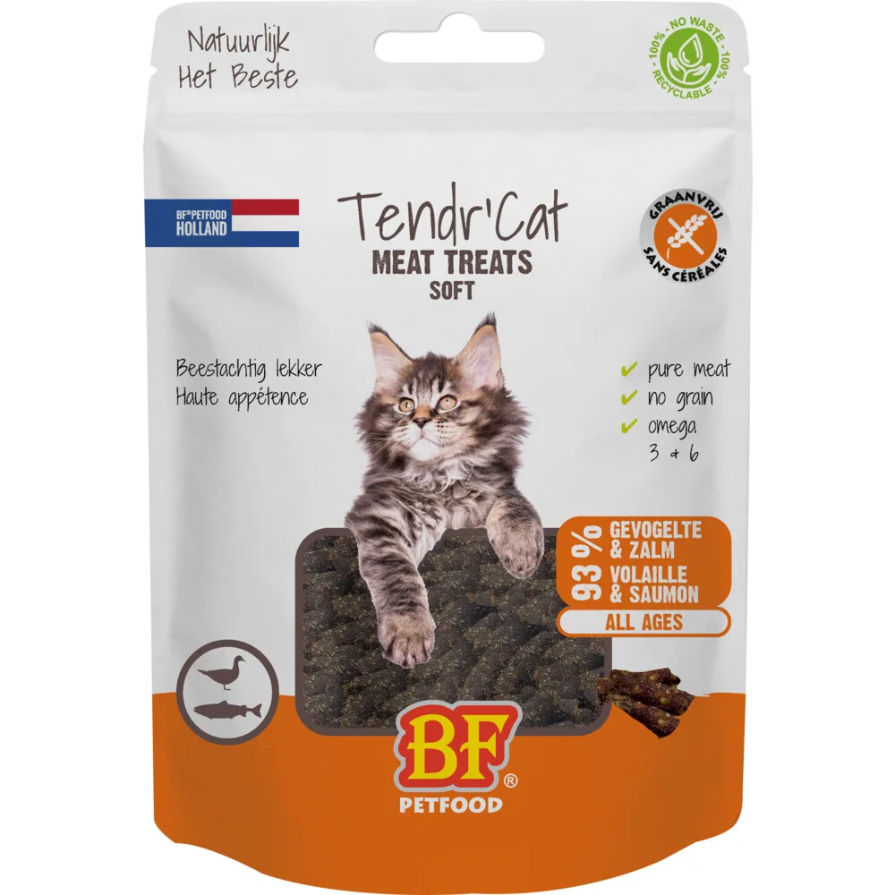 12x BF Petfood Tendr' Kattensnack Gevogelte & Zalm 65 gr van BF Petfood – productfoto