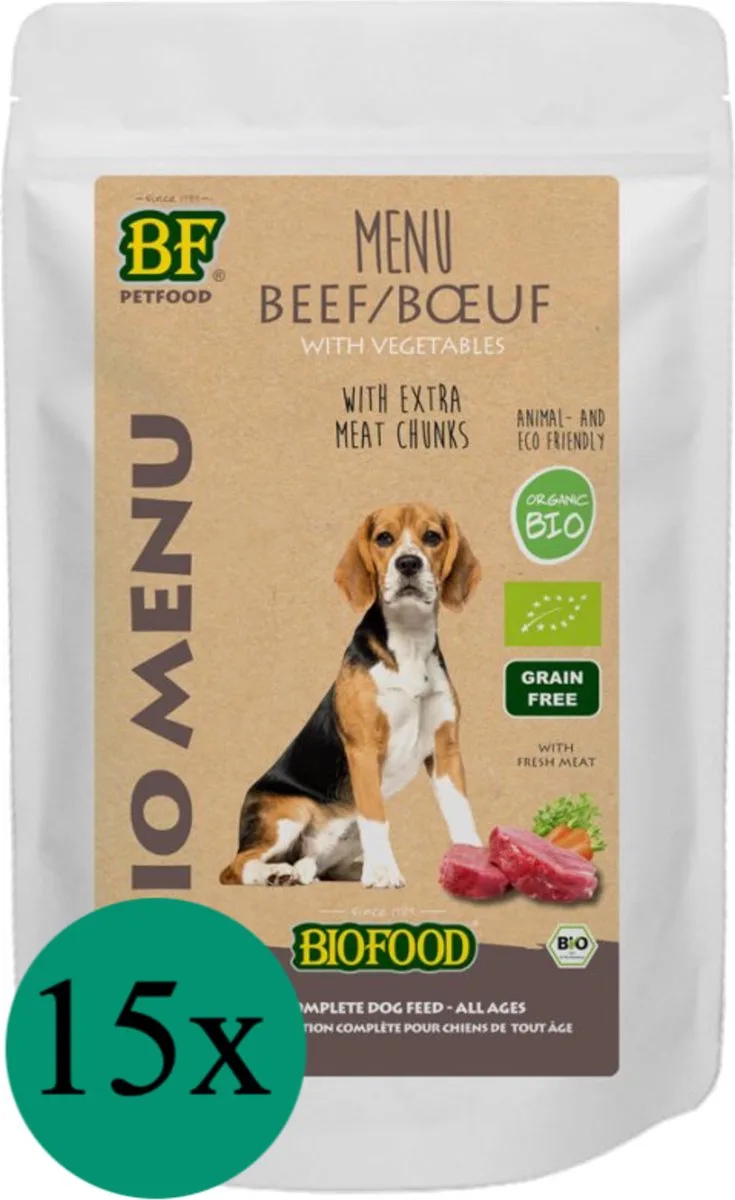 15x Biofood Organic Rund Menu 150 gr van BF Petfood – productfoto