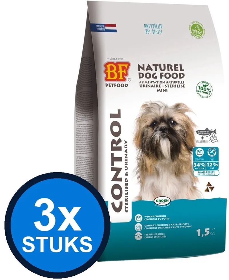 3x Biofood - control small breed 1,5kg - Hondenvoer - 1.5 kg de BF Petfood – photo produit