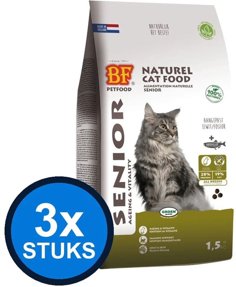 3x Biofood - Premium senior ageing 1,5kg - Kattenvoer - 1.5 kg von BF Petfood – Produktfoto