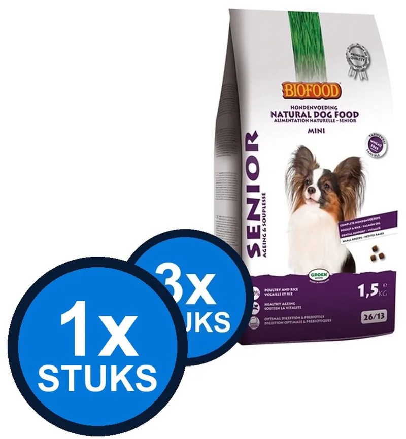 3x Biofood - senior small breed 1,5kg - Hondenvoer - 1.5 kg by BF Petfood – product photo