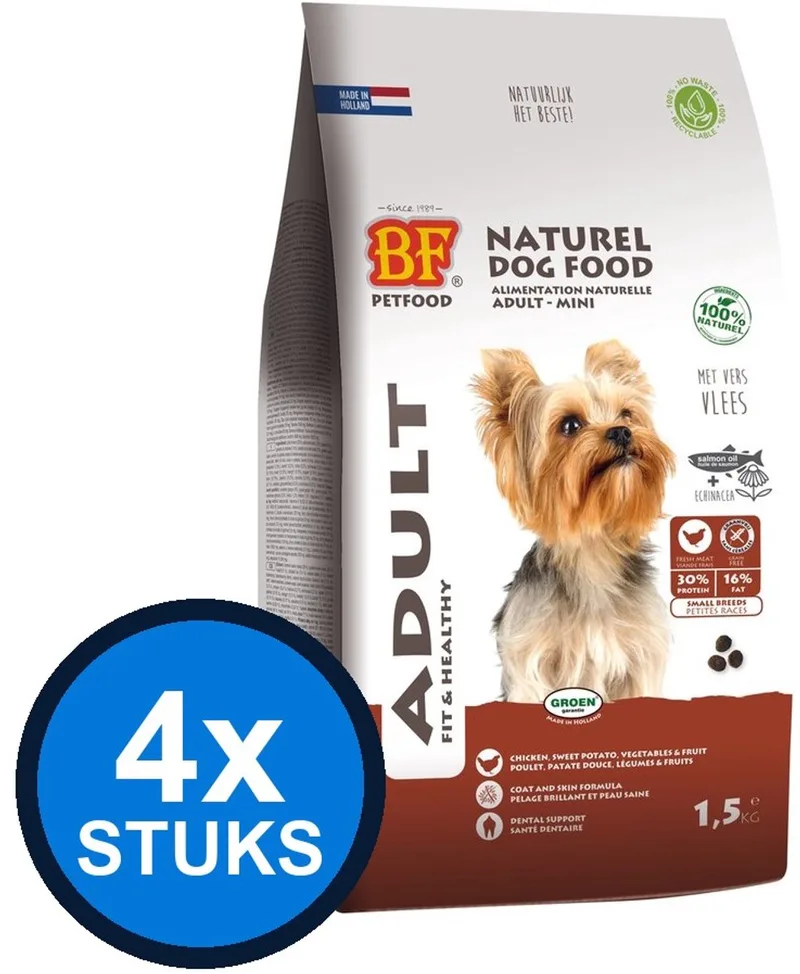 4x Biofood - adult small breed 1,5kg - Hondenvoer - 1.5 kg von BF Petfood – Produktfoto