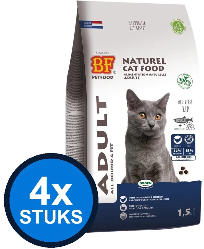 4x Biofood - Premium adult fit 1,5kg - Kattenvoer - 1.5 kg by BF Petfood – product photo