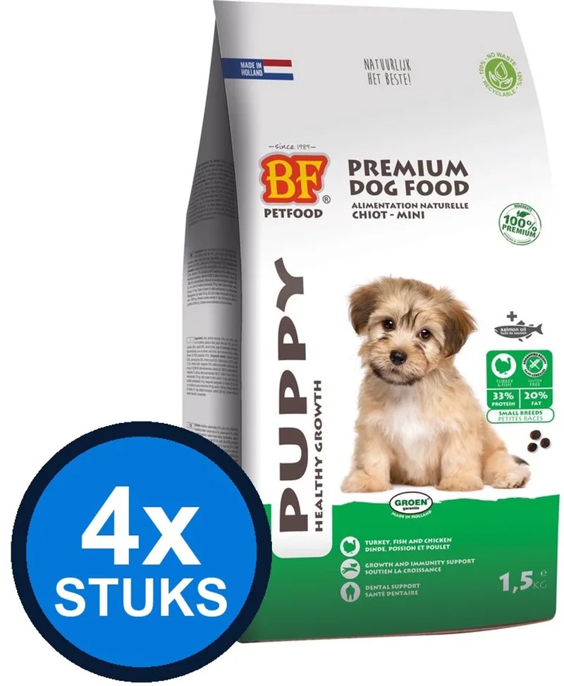 4x Biofood - puppy small breed 1,5kg - Hondenvoer - 1.5 kg de BF Petfood – photo produit