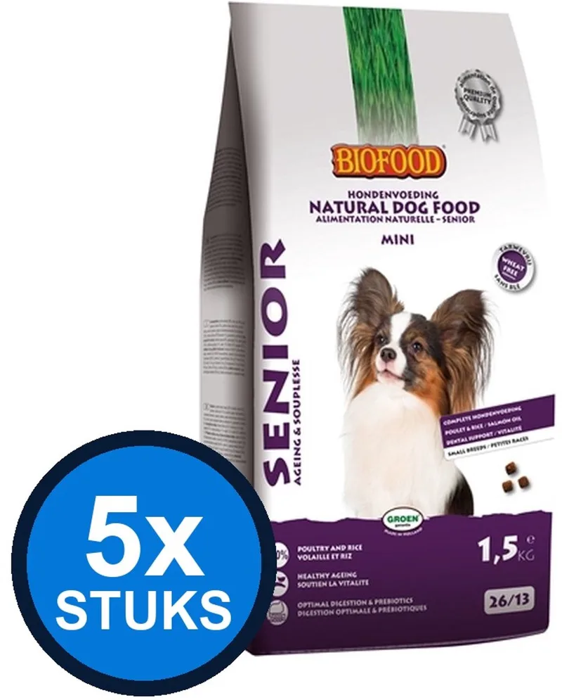 5x Biofood - senior small breed 1,5kg - Hondenvoer - 1.5 kg by BF Petfood – product photo