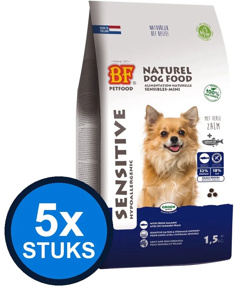 5x Biofood - sensitive small breed 1,5kg - Hondenvoer - 1.5 kg von BF Petfood – Produktfoto