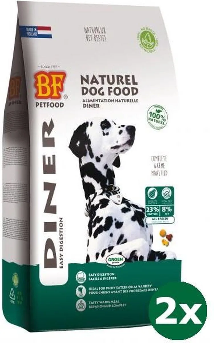 Biofood Diner - Hondenvoer Brokken - Kip Rund Wild Zwijn - 2 x 3 kg by BF Petfood – product photo
