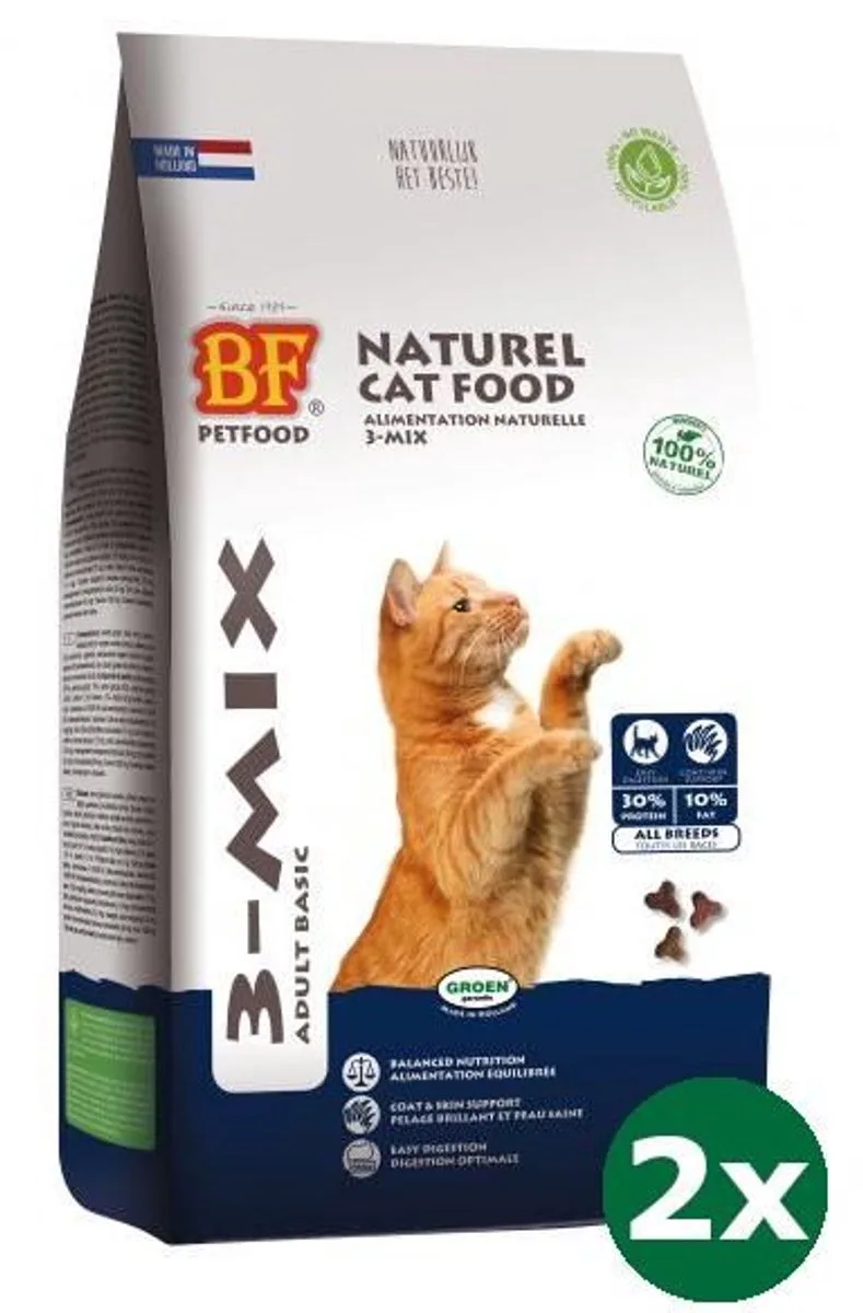 Biofood kattenvoeding kat 3-mix kattenvoer 2x 2 kg by BF Petfood – product photo