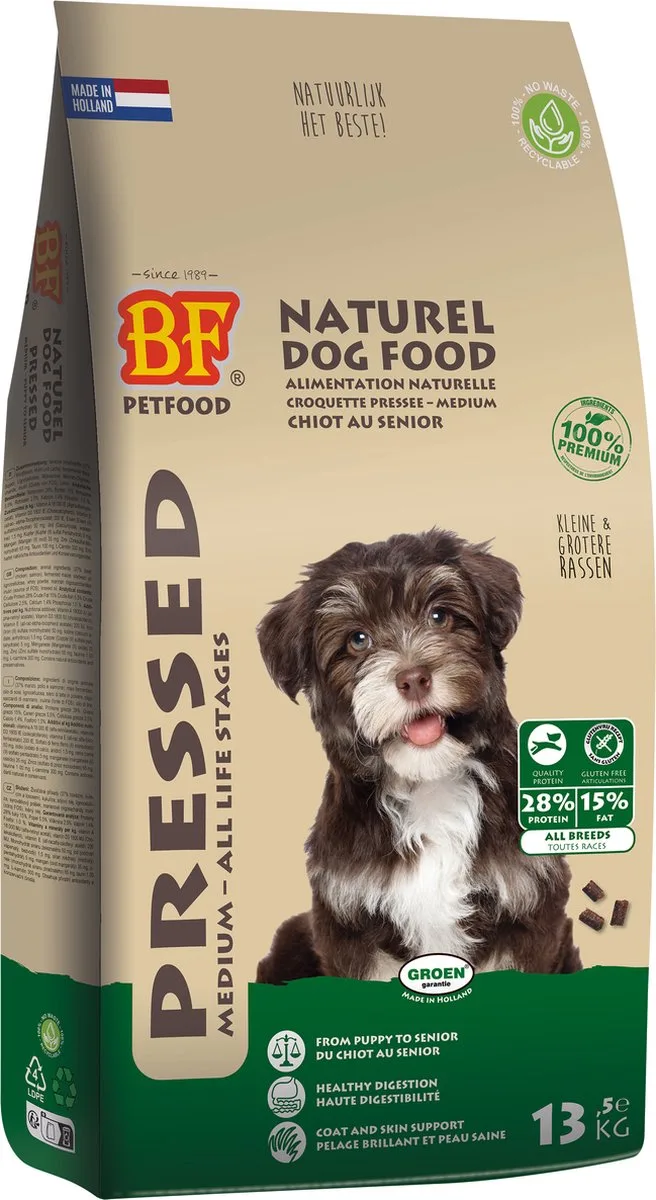 GEPERST PUPPY EN KLEINE RASSEN 13.5 KG van BF Petfood – productfoto