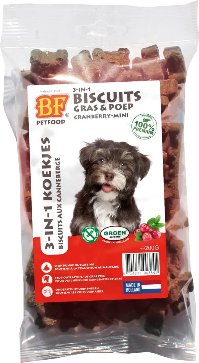 Petfood 3-in-1 Koekjes Cranberry Mini 200 gr by BF Petfood – product photo