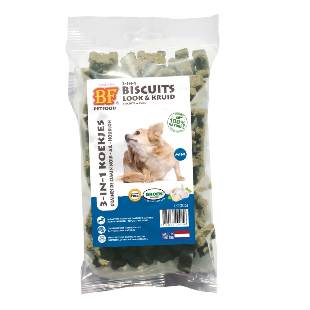 Petfood 3-in-1 Koekjes Mini Look & Kruid 200 gr by BF Petfood – product photo