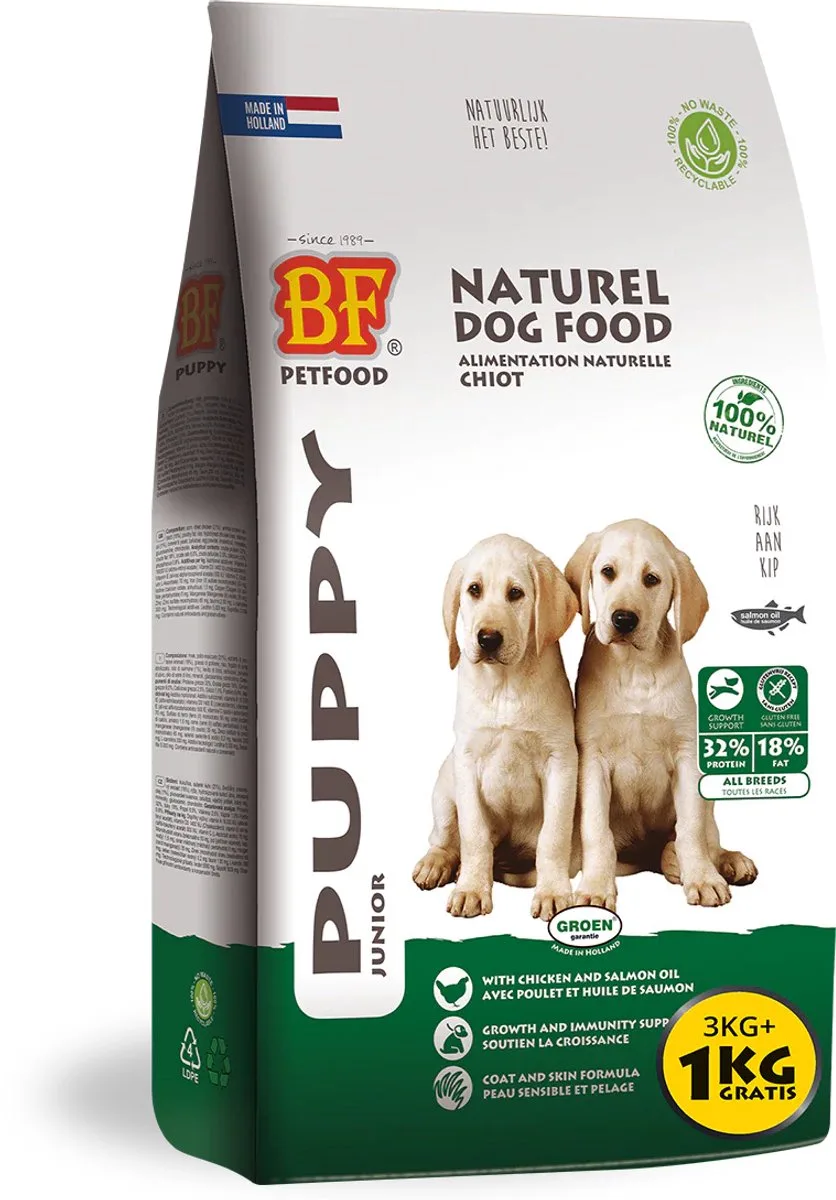 puppy 12.5 kg + Rex kluifjes puppy van BF Petfood – productfoto