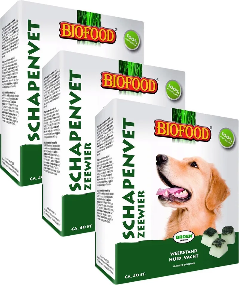 Schapenvet 40 stuks - Hondensnacks - 3 x Zeewier&Vet by BF Petfood – product photo