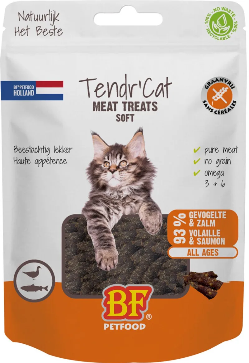 Tendr' Kattensnack Gevogelte & Zalm - 65 gr by BF Petfood – product photo