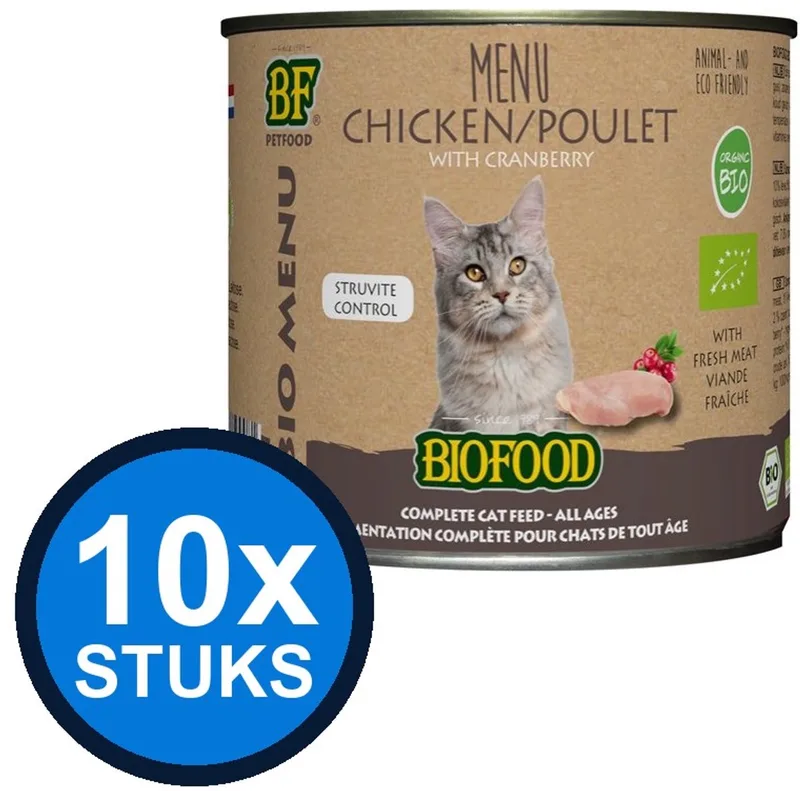 10x Biofood - Organic Kip Menu Blik - Kattenvoer Natvoer - 200g von Biofood – Produktfoto