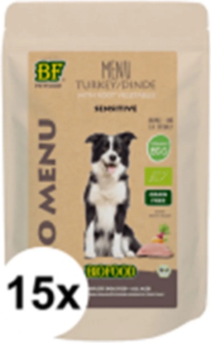 15x Biofood Organic Kalkoen Menu - Hondenvoer - 150g de Biofood – photo produit