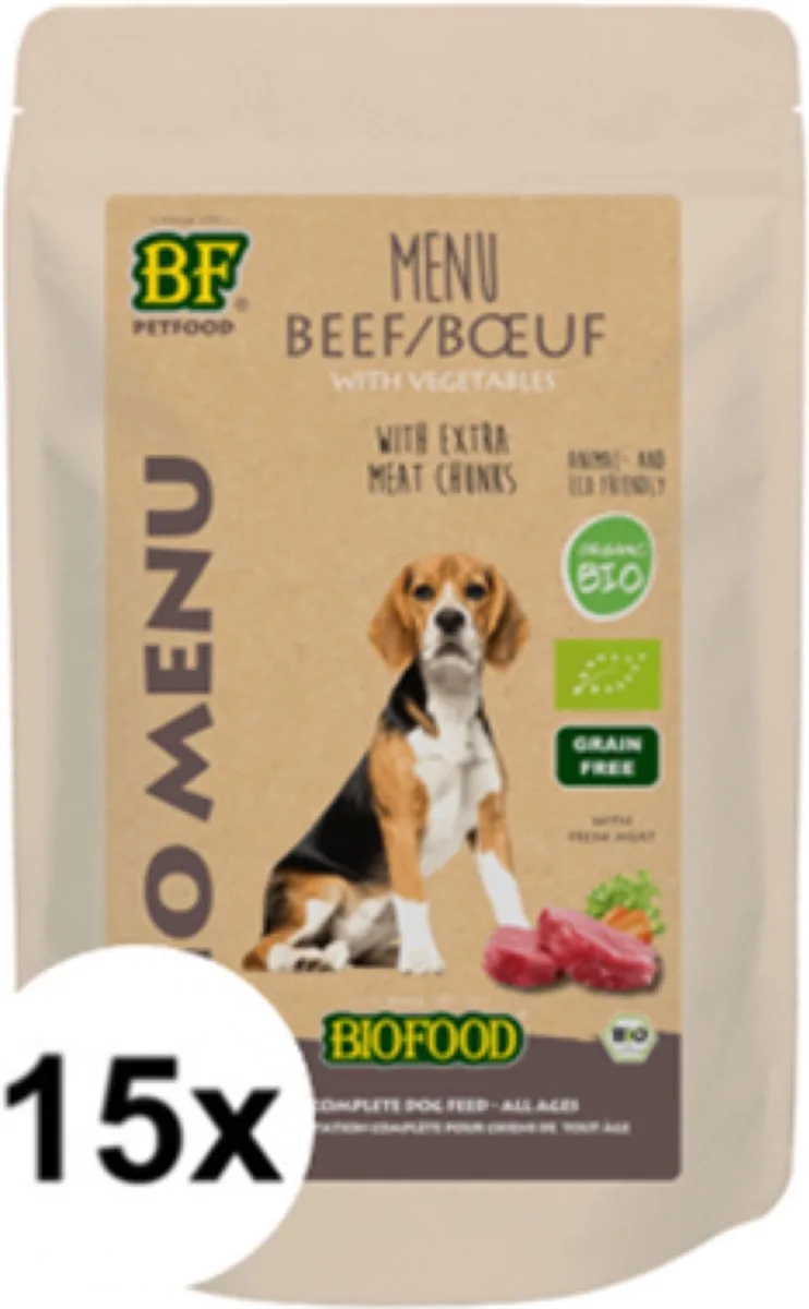 15x Biofood Organic Kalkoen Rund - Hondenvoer - 150g by Biofood – product photo