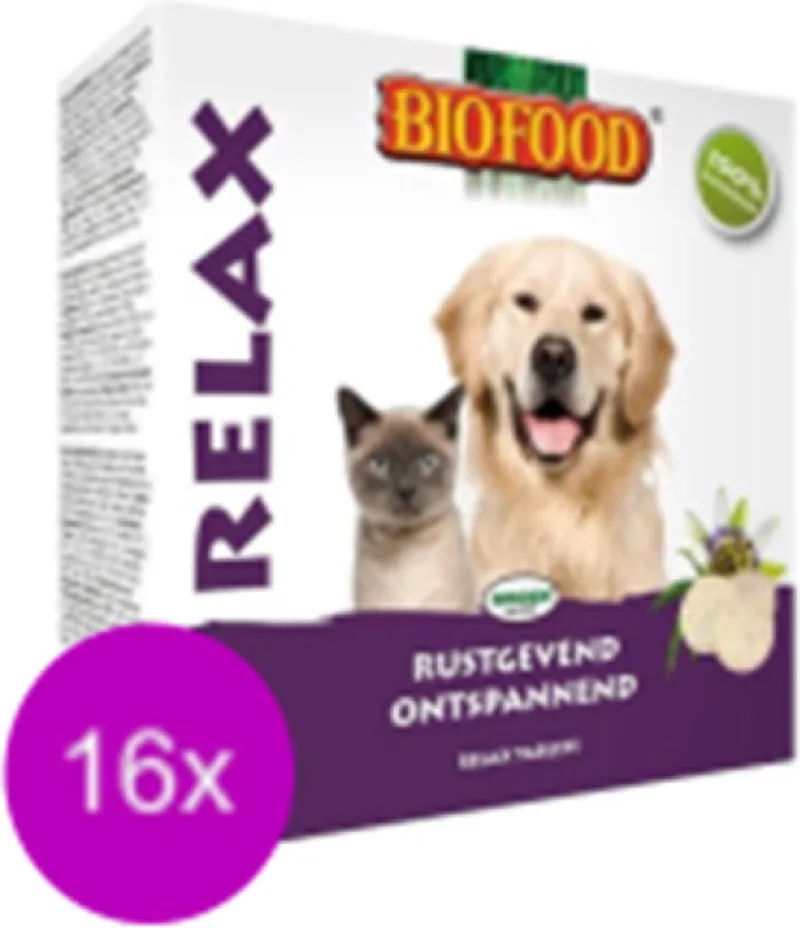 16x Biofood Gistsnoepjes Relax Hond/Kat - Hondensnacks - 100 stuks per verpakking by Biofood – product photo