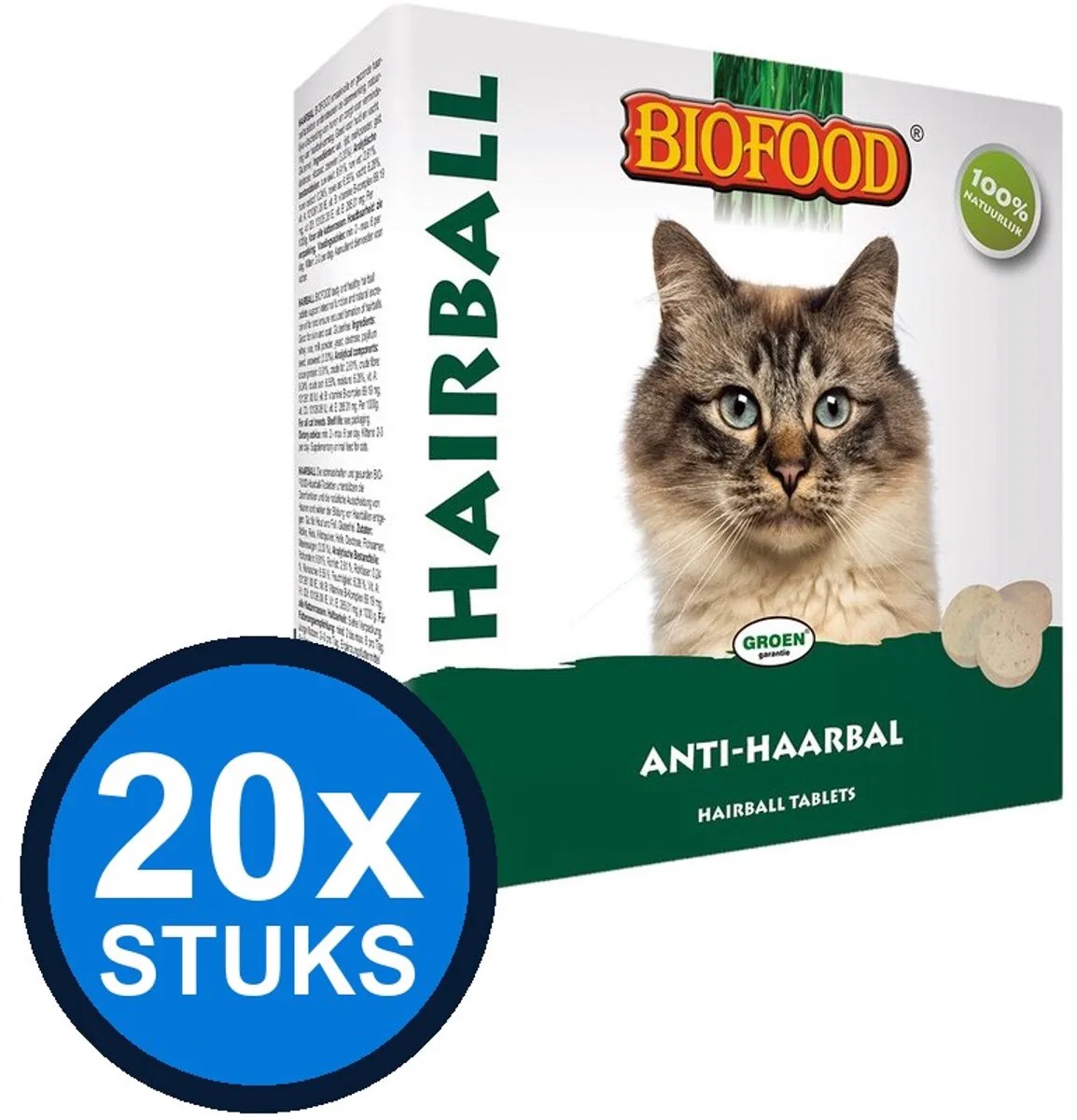20x Biofood - Anti-haarbal tabletten 100st van Biofood – productfoto