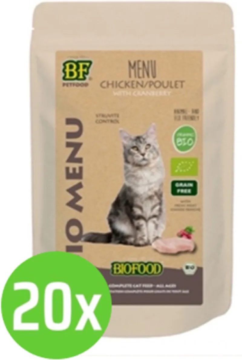 20x Biofood Organic Kip Menu - Kattenvoeding - 100g by Biofood – product photo